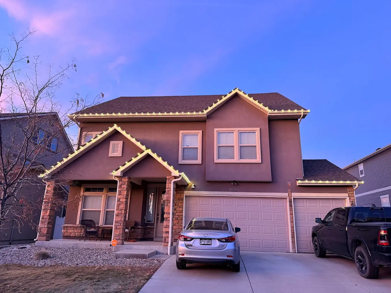Colorado Springs home before Christmas light installation - residential property ready for professional holiday lighting service and seasonal decoration setup
